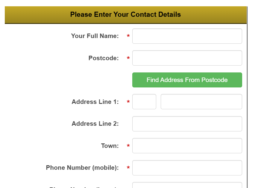 booking form for bouncy castle hire